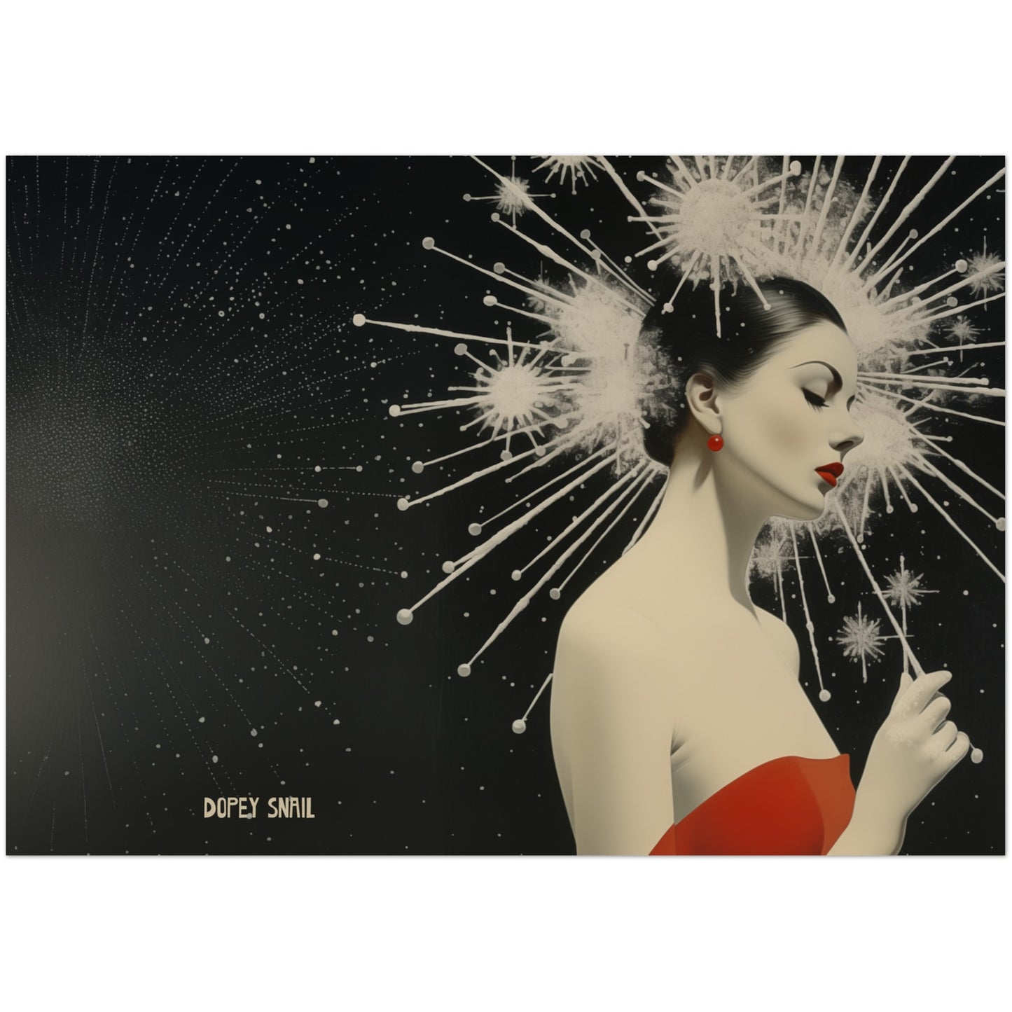 Pack of 10 Greeting Cards (standard envelopes) (US & CA) Red Dress Fireworks